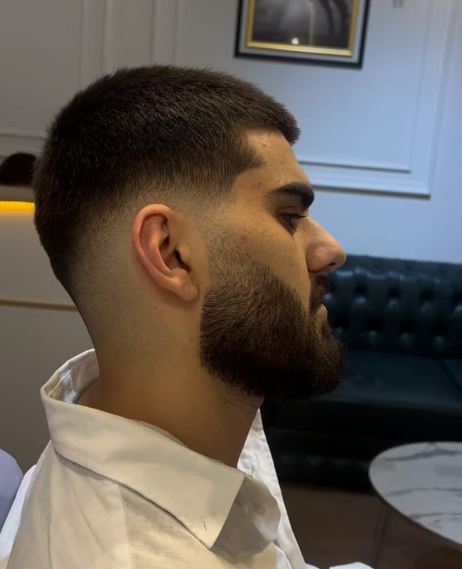 Low Taper Fade With Buzz Cut