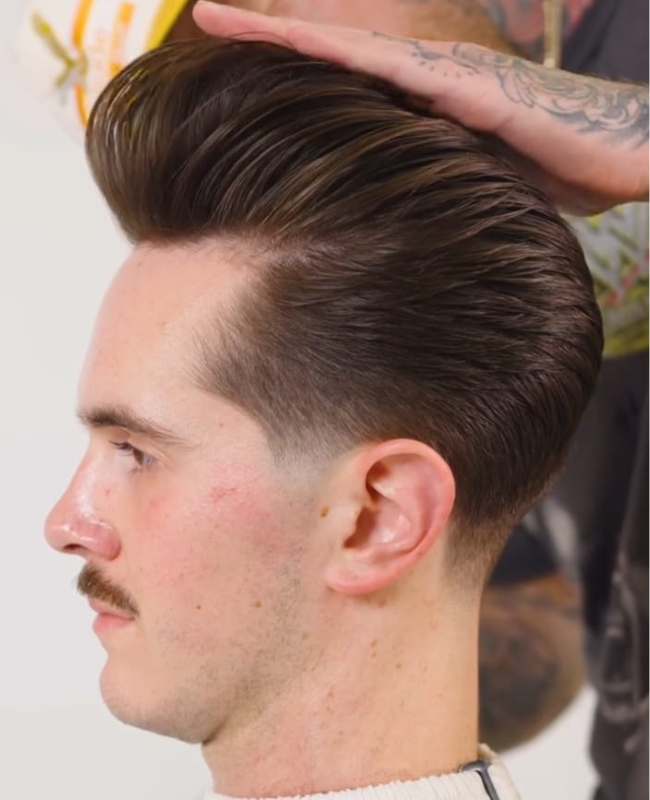 Low Taper Fade With Pompadour