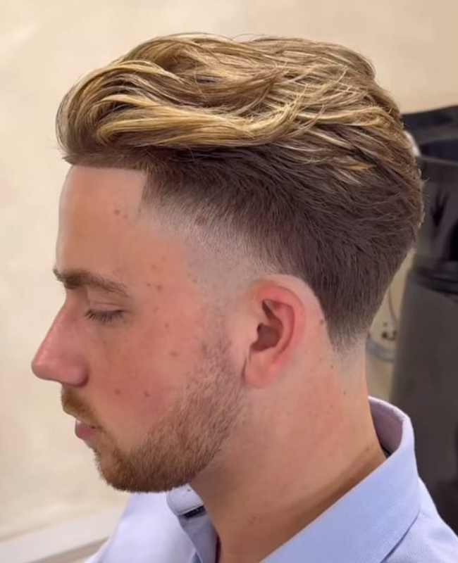 Low Taper Fade with Line Up