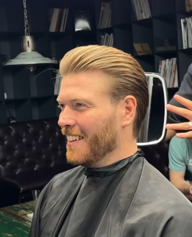 Low Taper Fade with Slick Back