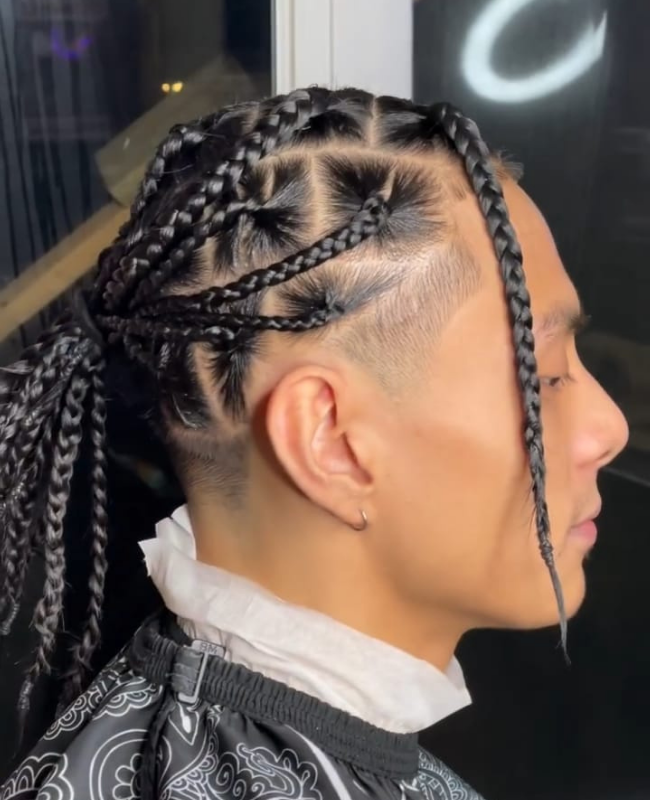 Low Taper Fade with braids