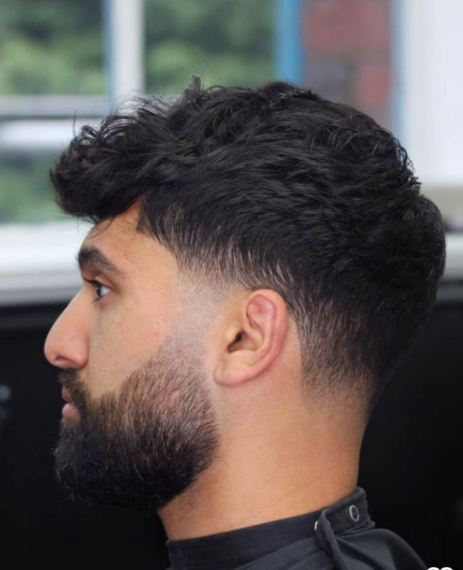 Low taper fade with Beard